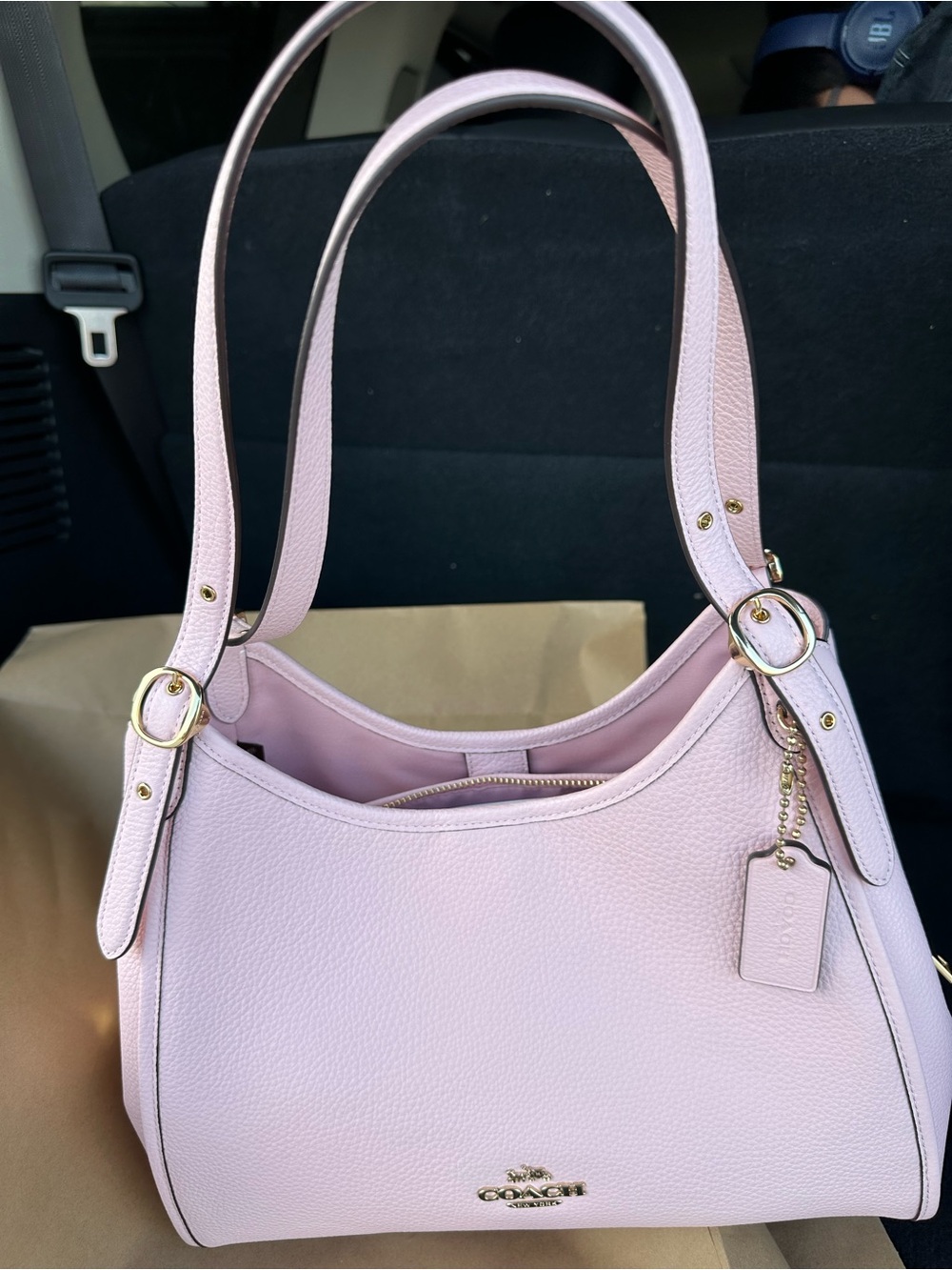 New with tags Coach Pebbled Leather Shoulder Bag in Pale Pink